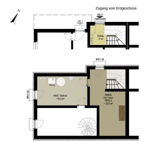 Wohnung 2 Penthouse | Grundriss KG + EG  | Gilcherweg 39 | IhL Immobilien hanseatische Lebensart GmbH 